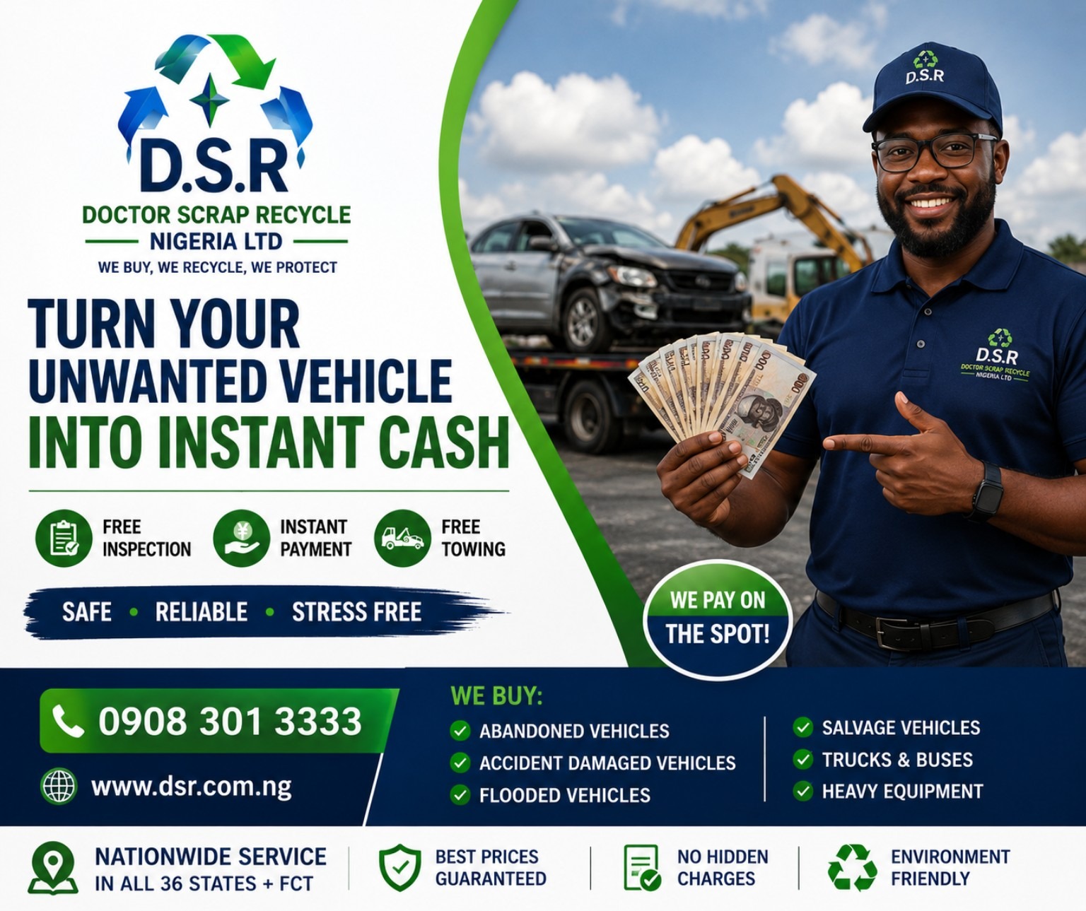 DSR unwanted vehicle cash advert