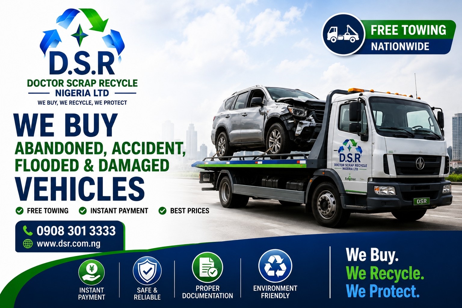 DSR vehicle buying and recycling advert