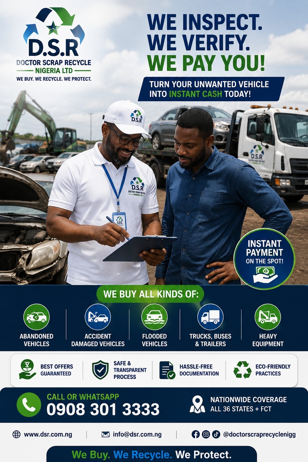 DSR vehicle buying promotional advert