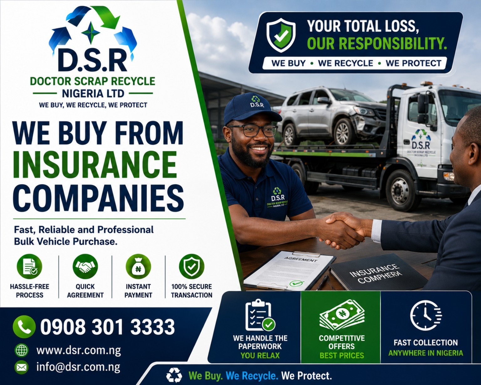 DSR insurance company vehicle buying advert